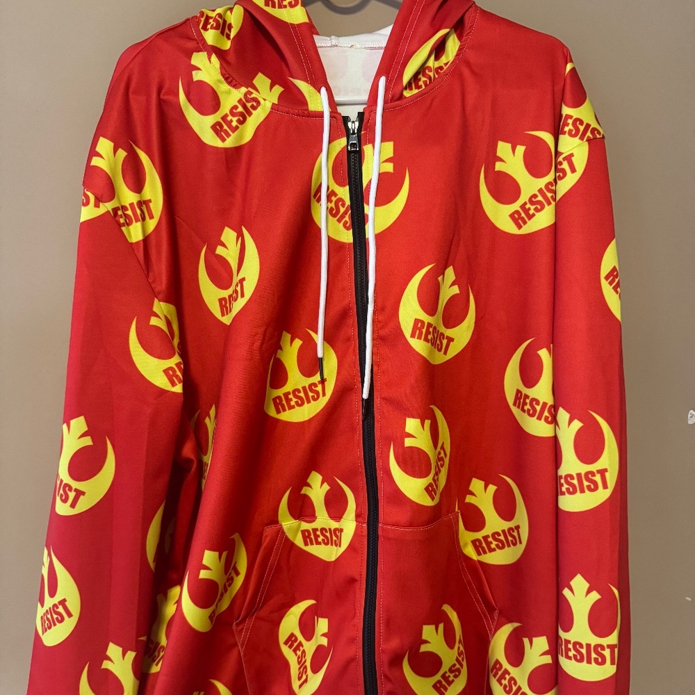 Custom Star Wars 3D Graphic Full Zip Resistance Hoodie 2xl